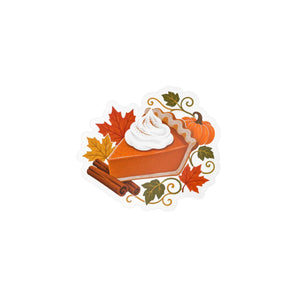 Autumn pumpkin pie kiss-cut vinyl decal - home decor decals