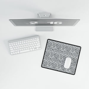 Monochrome Retro Gears Desk Mat — Large Gaming/Office Mouse Pad