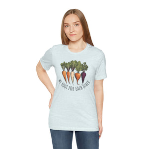 We Root for each other with root vegetables, Unisex Jersey Short Sleeve Tee
