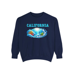 Personalized, California Surfwave Sweatshirt — Vintage Coastal Crewneck
