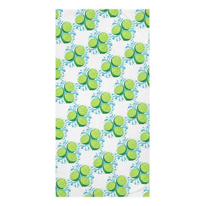 Lime citrus pattern mink-cotton towel - towels