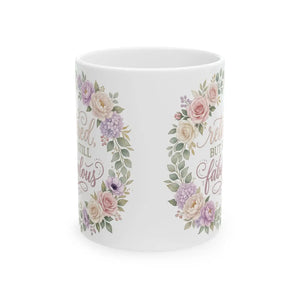 Floral Retirement Mug — "Retired but still fabulous" Ceramic Coffee Cup