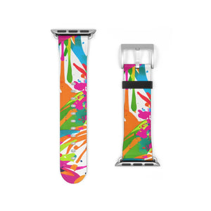 Color splash watch band, vibrant paint-splatter apple strap - bands