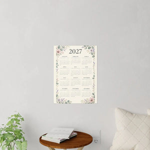 2027 Floral Wall Calendar Decal – Yearly Planner Calendar Wall Decal