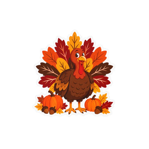 Thanksgiving turkey kiss-cut vinyl decal - home decor decals
