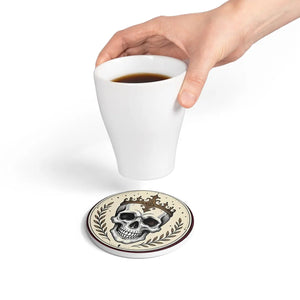 Skull King Ceramic Coaster — Gothic Crown Skull Drink Coaster