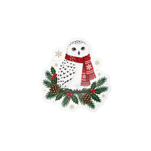 Christmas snowy owl kiss-cut vinyl decal - home decor decals