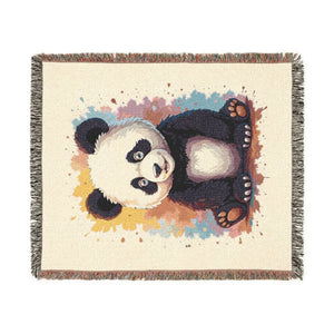 Panda Woven Blanket — Cute Cartoon Panda Throw for Kids & Nursery