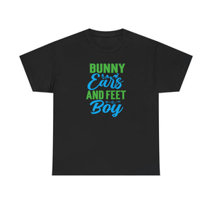 Bunny ears and feet, Boy, Easter, Unisex Heavy Cotton Tee
