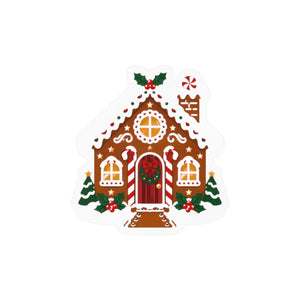 Gingerbread house christmas kiss-cut vinyl decal - home decor decals