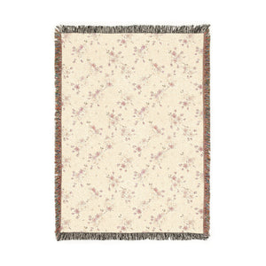 Woven Blanket — Reversible Cozy Throw with Neutral Floral & Speckled Night Sides