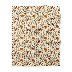 DipaliZ autumn sherpa fleece blanket showing its plush reverse face
