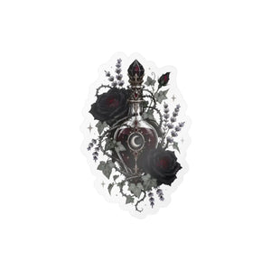 Gothic sacred heart rose kiss-cut vinyl decal - home decor decals