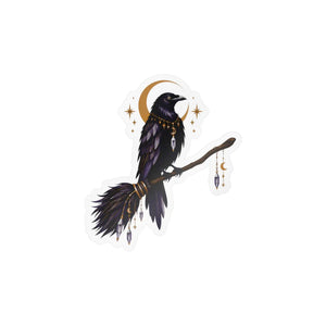 Mystical raven moon kiss-cut vinyl decal - home decor decals