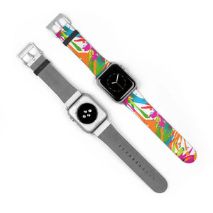 Color splash watch band, vibrant paint-splatter apple strap - bands