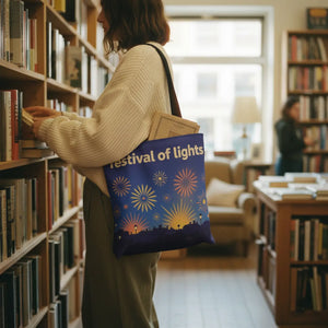 Festival of Lights Tote Bag — Diwali Fireworks Market & Celebration Tote