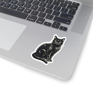 DipaliZ moon phase cat sticker for notebooks, bottles and phone cases