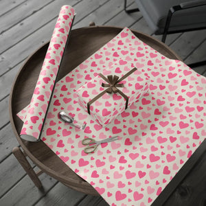 Pink heart wrapping paper roll – romantic valentine’s gift wrap