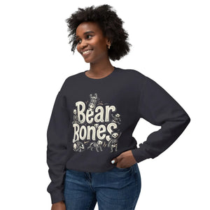 Bear Bone Crewneck Sweatshirt — Subtle Watercolor Wildlife Graphic
