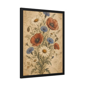 Framed paper poster – vintage wildflower botanical floral wall art - posters
