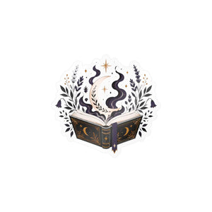 Mystical open book kiss-cut vinyl decal - home decor decals