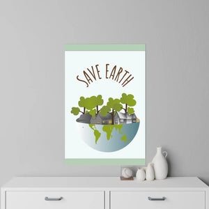 Save Earth Wall Decal – Eco-Friendly Globe Illustration for Home & Classroom