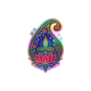 Paisley diya lotus kiss-cut vinyl decal - home decor decals