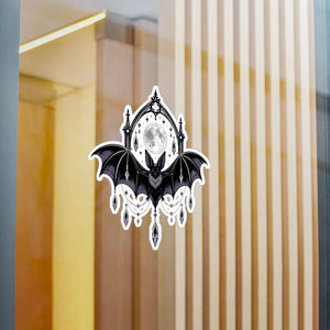 Gothic bat moon kiss-cut vinyl decal - home decor decals