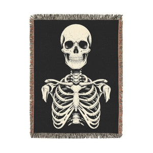 Brand new DipaliZ woven skull throw, printed to order in original art