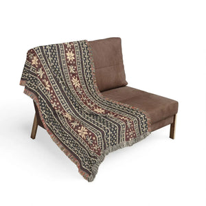 DipaliZ fringed woven throw blanket with geometric banding in several colors