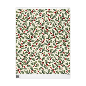 Festive Holly Berry Christmas Wrapping Paper