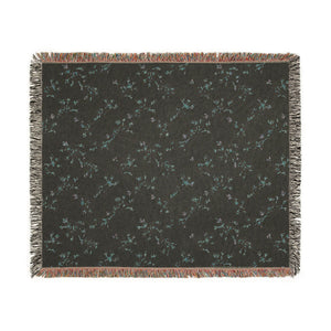 Woven Blanket — Reversible Cozy Throw with Neutral Floral & Speckled Night Sides