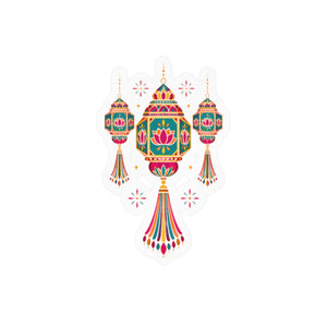 Colorful diwali lantern kiss-cut vinyl decal - home decor decals