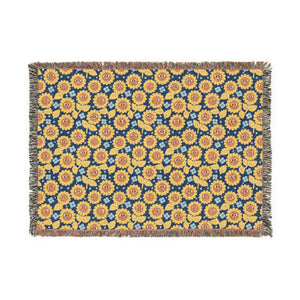 Boho Floral Woven Blanket