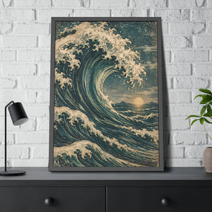 Framed ocean wave poster wall art - posters