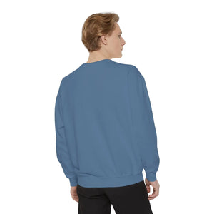 Personalized, Vibe Dealer Garment-Dyed Sweatshirt — Soft Vintage Blue Crewneck