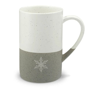 Snowflake engraved ceramic mug - mugs