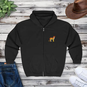 Hoodie - Coyote Chest Patch Full-zip - Warm Comfort - Dipaliz s / Black