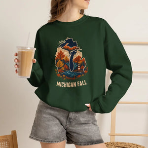 Michigan fall autumn colors crewneck sweatshirt - sweatshirts
