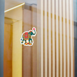 Decorative indian elephant kiss-cut vinyl decal - home decor decals