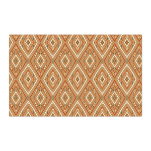 Southwest Diamond Geometric Fabric by the Yard — Rust Orange Spun Polyester