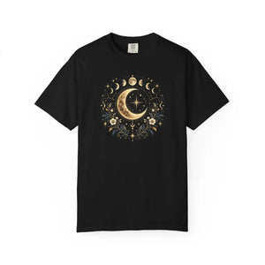 Celestial crescent moon t-shirt – mystical astrology design - t-shirts