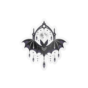 Gothic bat moon kiss-cut vinyl decal - home decor decals