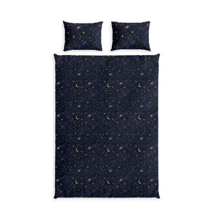 Duvet Cover Set — Midnight Moon & Star Cotton Bedding