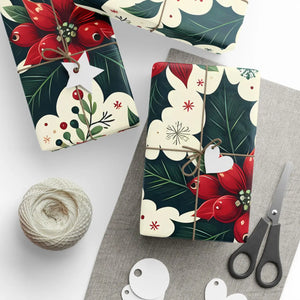 Festive Botanical Christmas Wrapping Paper