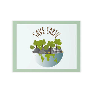 Save Earth Wall Decal – Eco-Friendly Globe Illustration for Home & Classroom