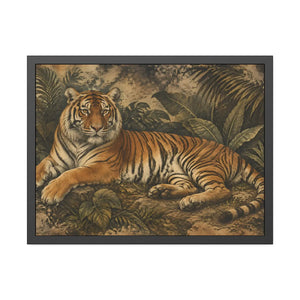 Framed paper poster – resting tiger in tropical jungle - posters