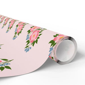 Vintage pink floral wrapping paper