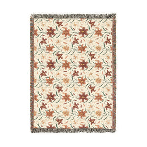 Boho Floral Woven Blanket – Cozy Southwestern Throw for Living Room & Bedspread