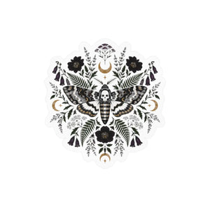 Gothic death’s head moth kiss-cut vinyl decal - home decor decals
